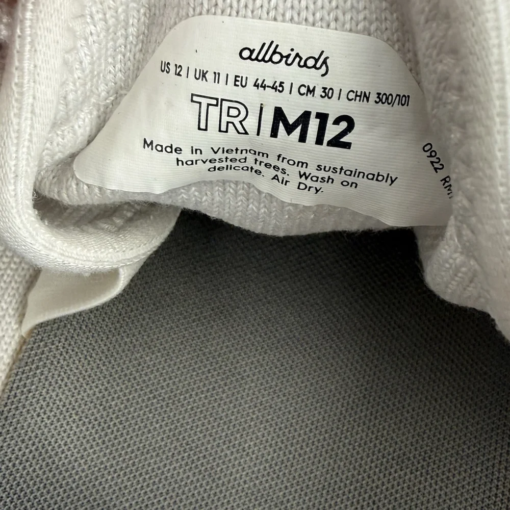 Allbirds Tree Runner sneakers in Kaikoura White Men’s Size 12